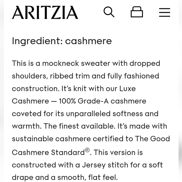Aritzia Wilfred Luxe Cashmere (100% Cashmere) Crpyie Sweater - Picture 9 of 9